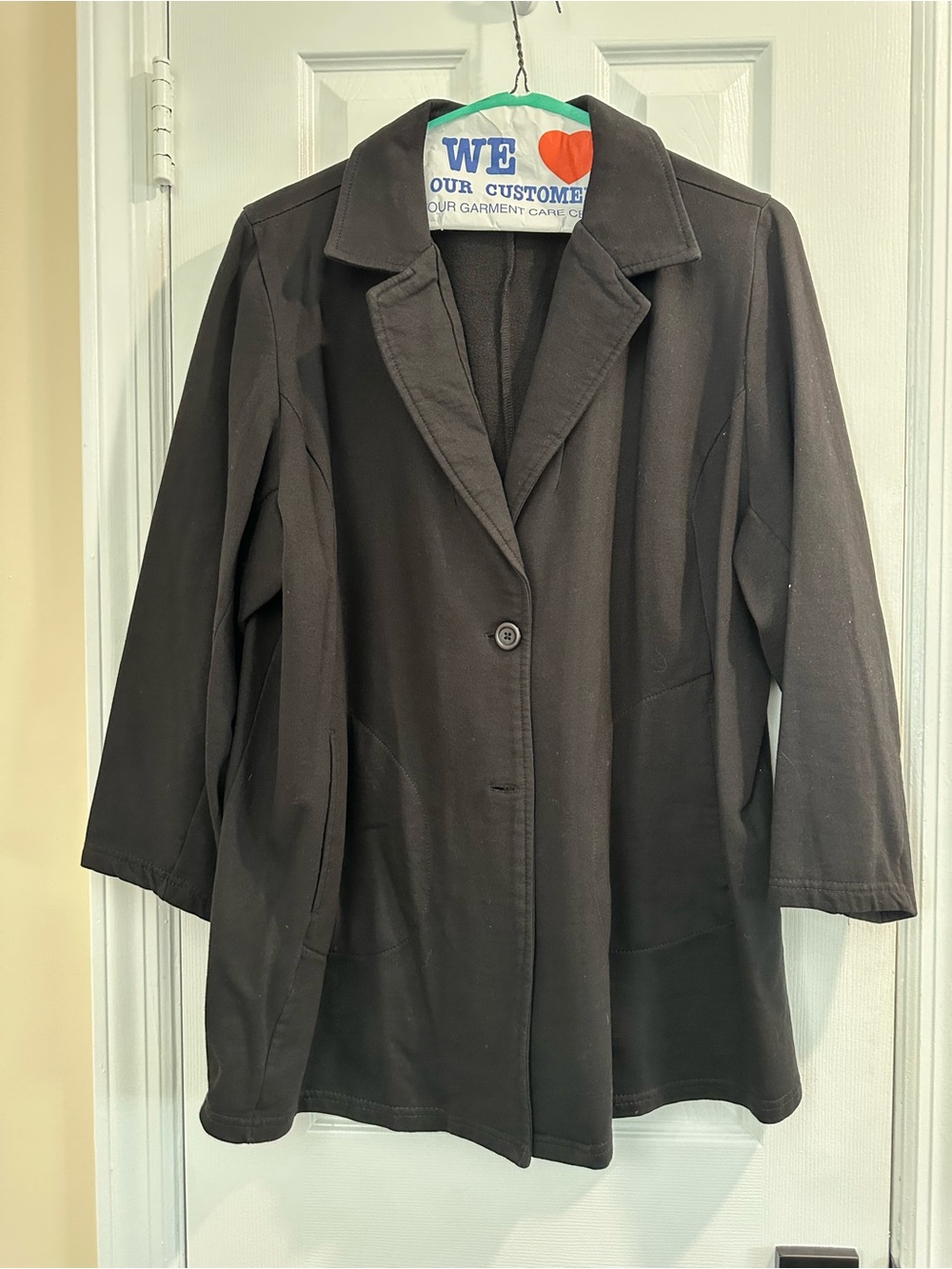 Black Women's Single-Button Coat 1x woman within
